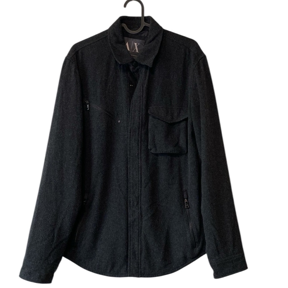 Armani Exchange Men’s Snap Front Jacket Size M Dark Charcoal